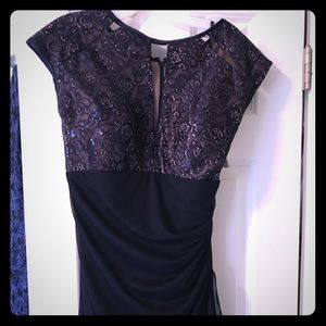 Long Mother of the Bride Navy Dress